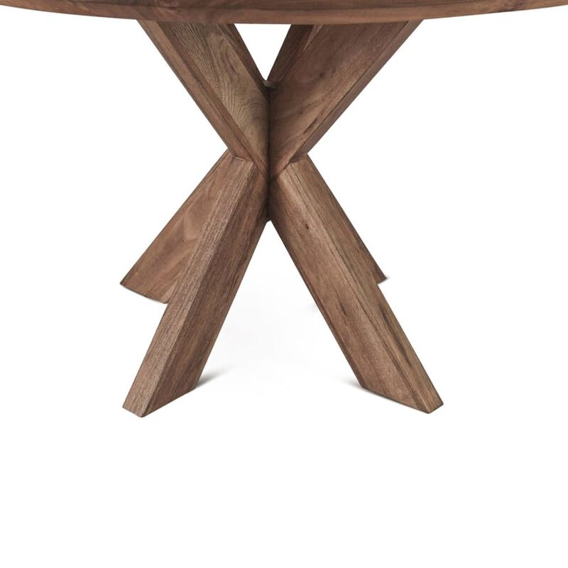 World Interiors Stockholm 54" Round Dining Table in Weathered Acacia image number 4