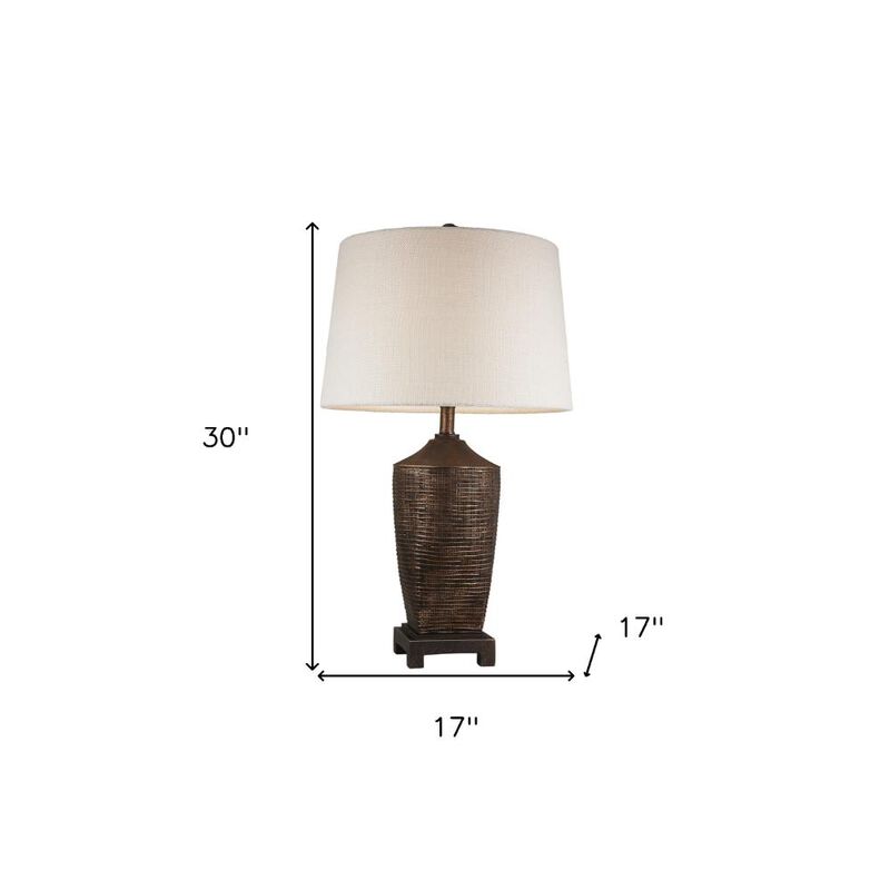 Hivvago Fantastic Rustic Ribbed Bronze Table Lamp