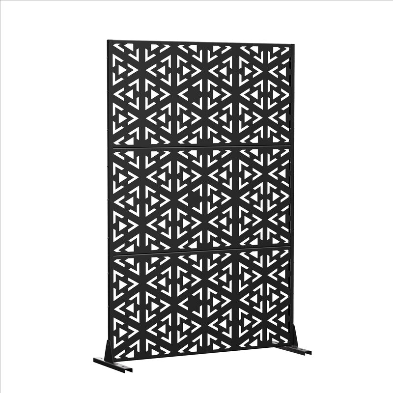 Arched Metal Outdoor Privacy Screen, Freestanding Outdoor Divider Decorative Privacy Fence