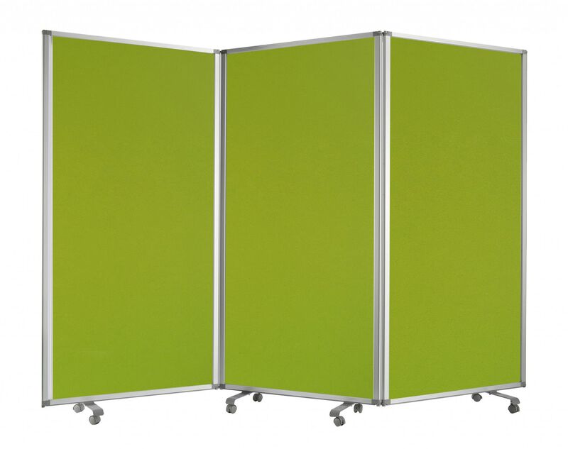 HomeRoots 71" Green Iron Folding Three Panel Screen Room Divider image number 0