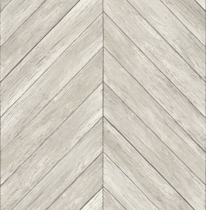 Parisian Dove Chevron Wood Wallpaper (Set of 2)