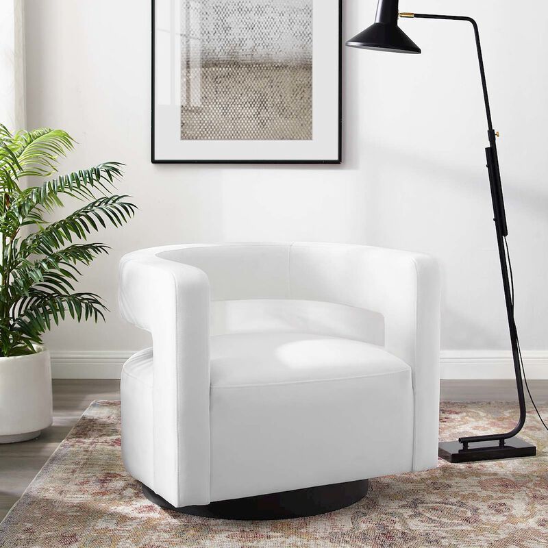 Spin Cutaway Performance Velvet Swivel Armchair image number 6