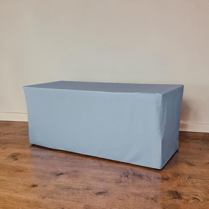 Polyester Fitted Table Cover 72 by 30 Inch Durable Poplin for Events and Parties image number 1