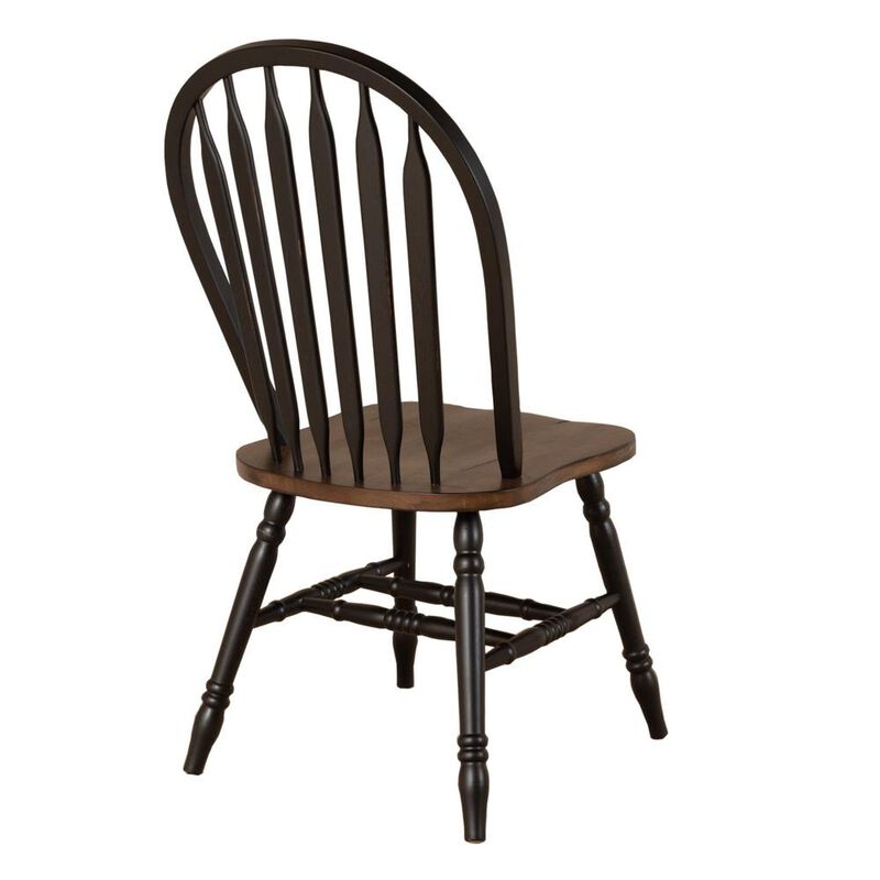 Liberty Furniture Carolina Crossing Windsor Side Chair- White in White w/ Antique Honey Top image number 3