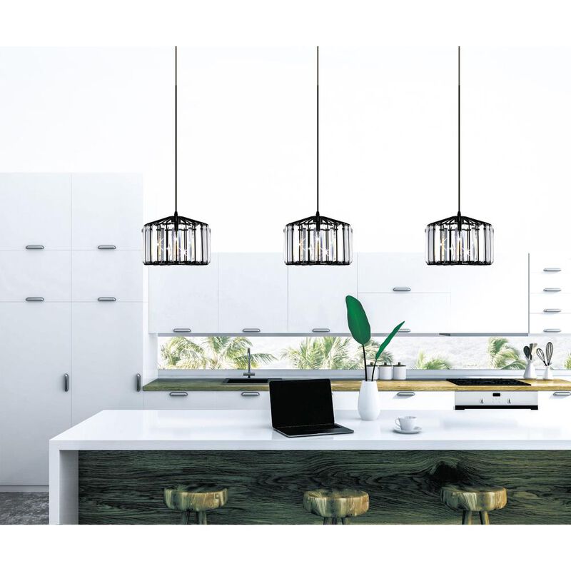 Alethia 1 Light Drum Shade Pendant With Black Finish