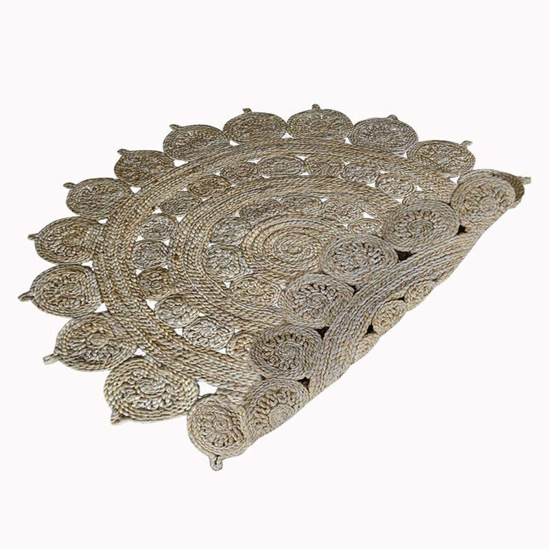 HAND WOVEN JUTE ECO-FRIENDLY AREA RUGS  - Oriental Pattern, High Pile, Natural Fiber, Outdoor Indoor Handmade Area Rugs for Living Room, Bed Room (J00004) image number 2