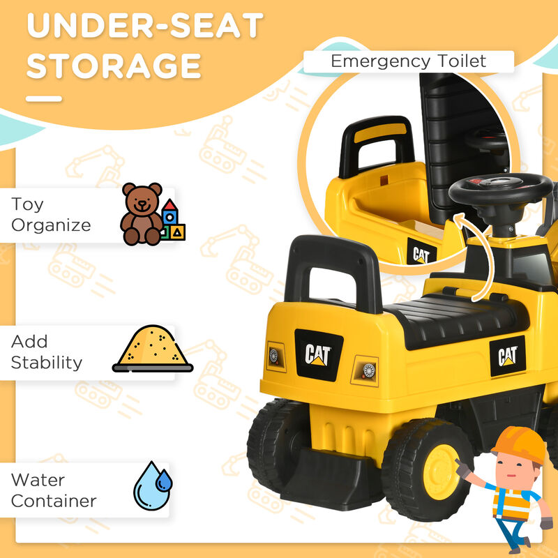 BreeBe Caterpillar CAT Ride On Excavator Toy with Storage image number 5