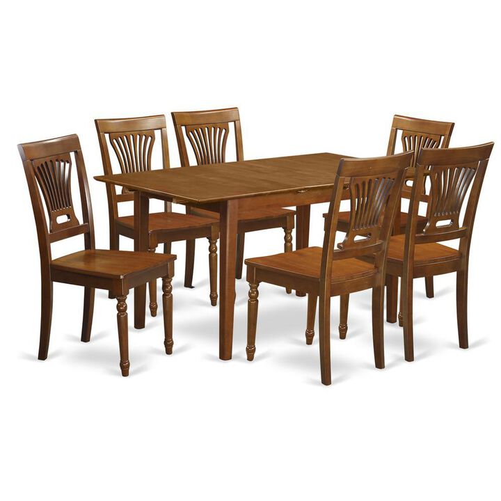 7 PC Kitchen Table and chair set - Table with Leaf and 6 Dining Chairs