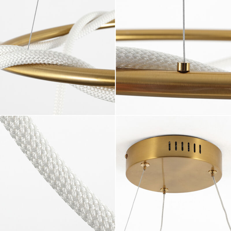 Lisette Contemporary Minimalist 360 Adjustable Silicone Neon Rope Dimmable Integrated LED Chandelier