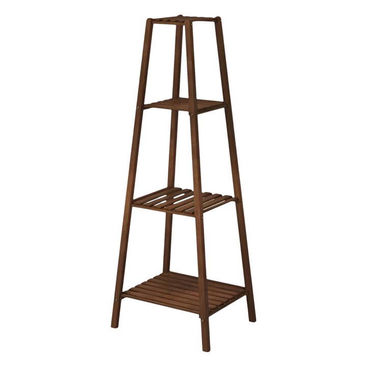 Pyramid Design Wooden Plant Stand – 4-Shelf Tiered Display Rack