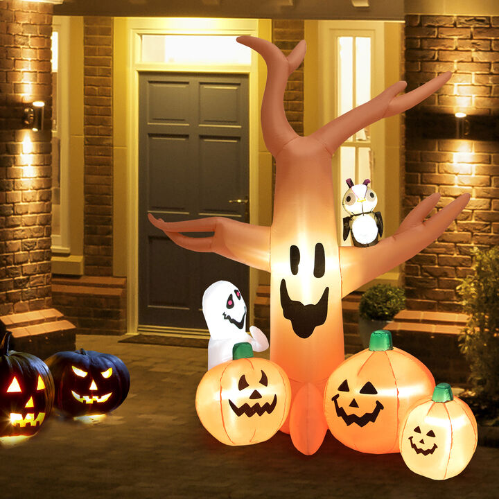 Halloween Inflatable Dead Tree with LED Lights &ndash; Spooky Yard Decoration for Haunted House Theme