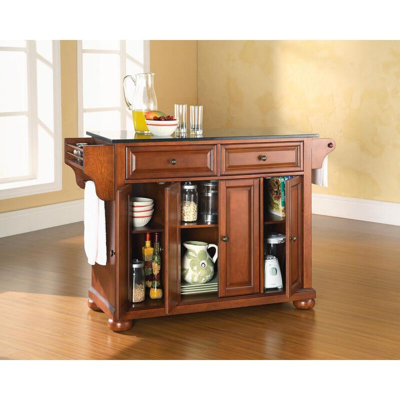 Alexandria Granite Top Full Size Kitchen Island/Cart