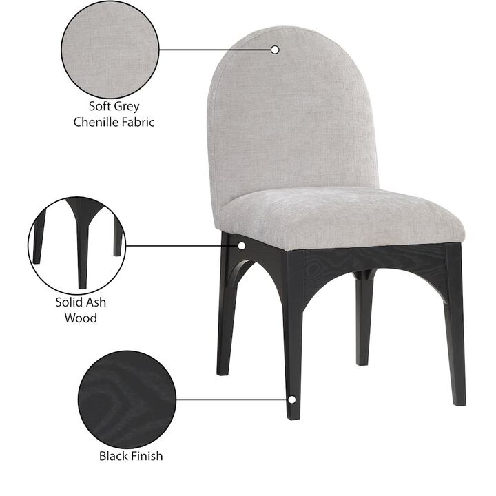 Meridian Furniture Waldorf Grey Chenille Fabric Dining Chair