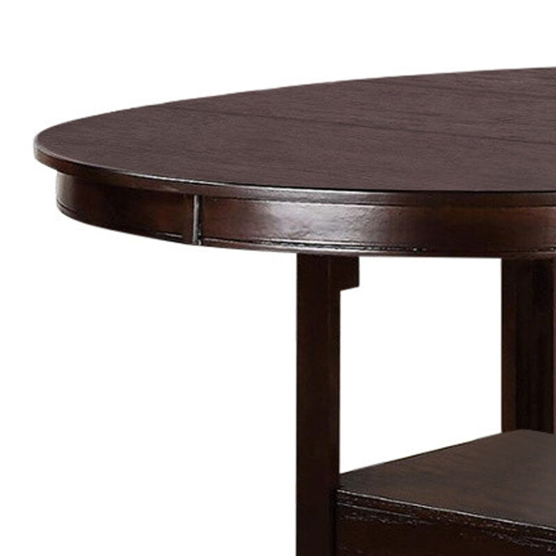 Wooden Counter Height Table, Brown-Benzara
