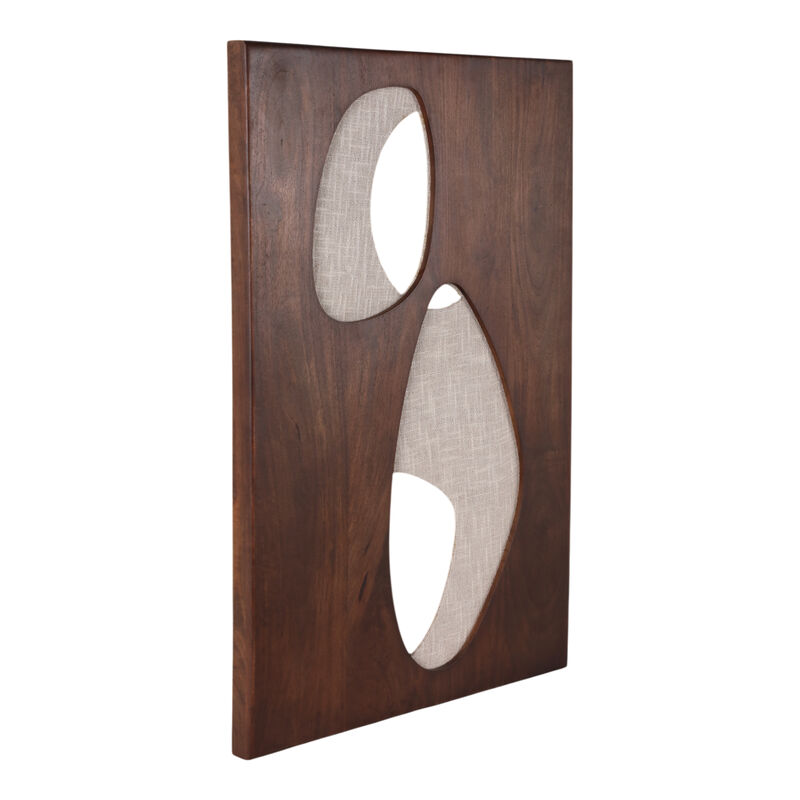 36x26" Wood&fabric Mix-media Modern Wall Art,brwn image number 1