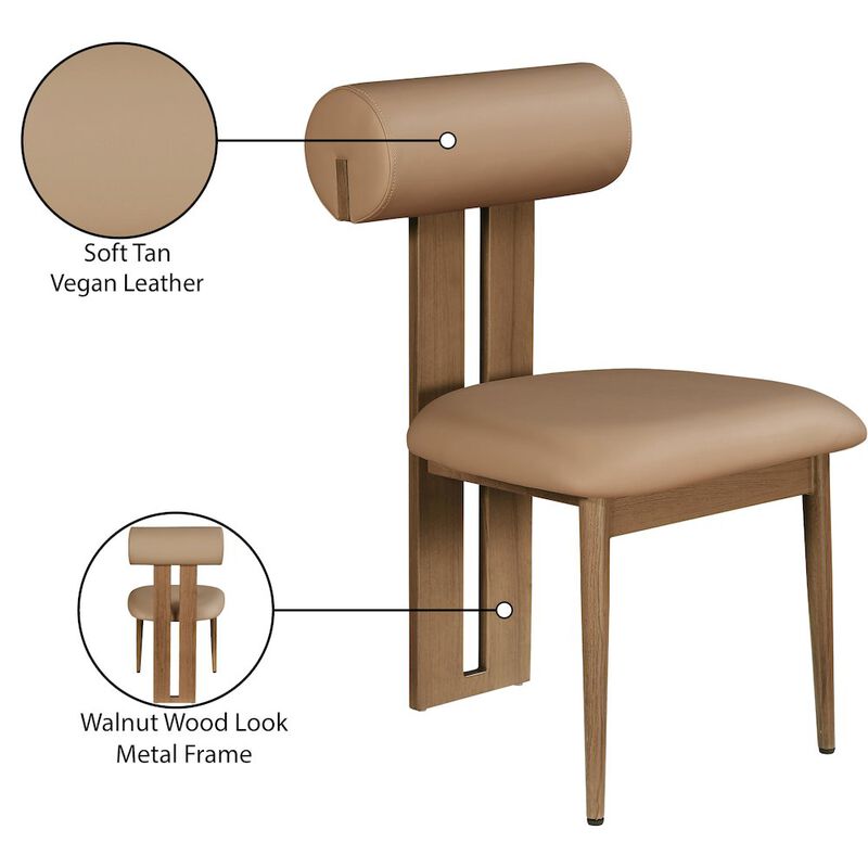 Meridian Furniture Dario Tan Vegan Leather Dining Chair, Set of 2