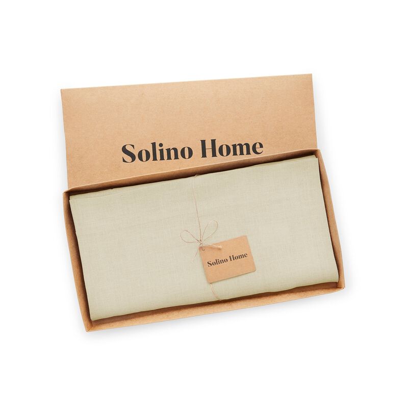 Solino Home Fete 100% Linen Table Throw &ndash; Handcrafted, Machine Washable, Perfect for Holiday and Everyday Dining