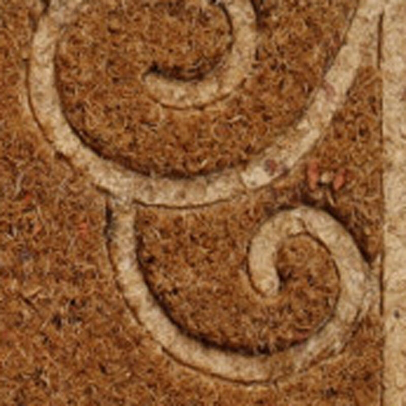 HomeRoots 18" X 30" Beige and White Coir Vines Welcome Outdoor Door Mat image number 3