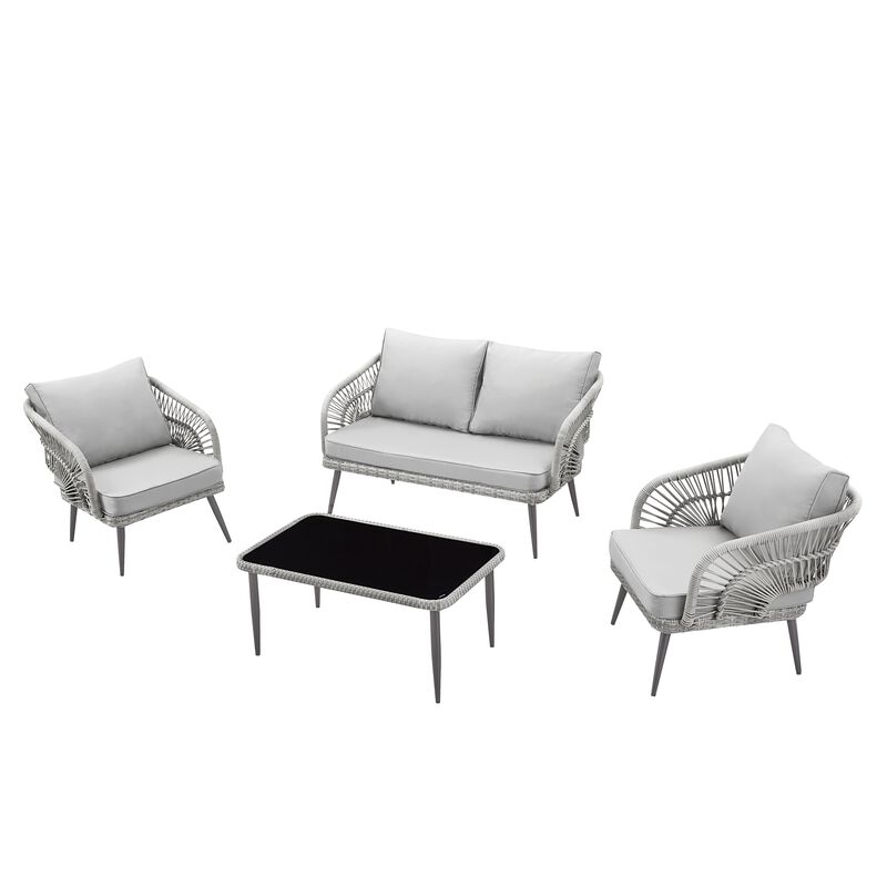 Inspired Home Arsema  Outdoor 4pc Seating Group image number 4