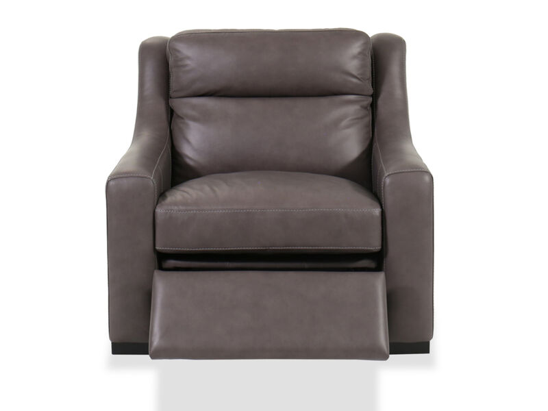 Germain Leather Power Chair in Gray