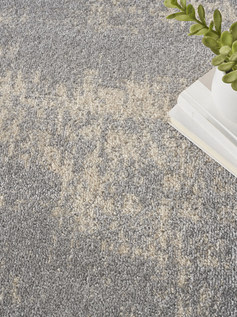 Nourison Essentials NRE03 Gray/Beige 6' x Round Rug