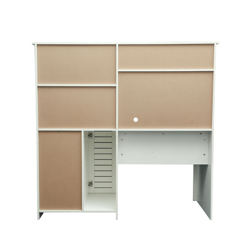 Streamdale Home Office Computer Desk With Hutch, Antiqued Finish