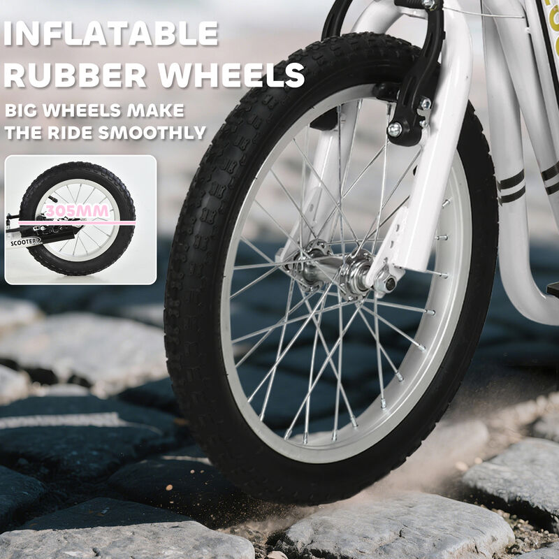 BreeBe Youth Scooter Front and Rear Caliper Dual Brakes 12-Inch Inflatable Front Wheel Ride On Toy image number 4