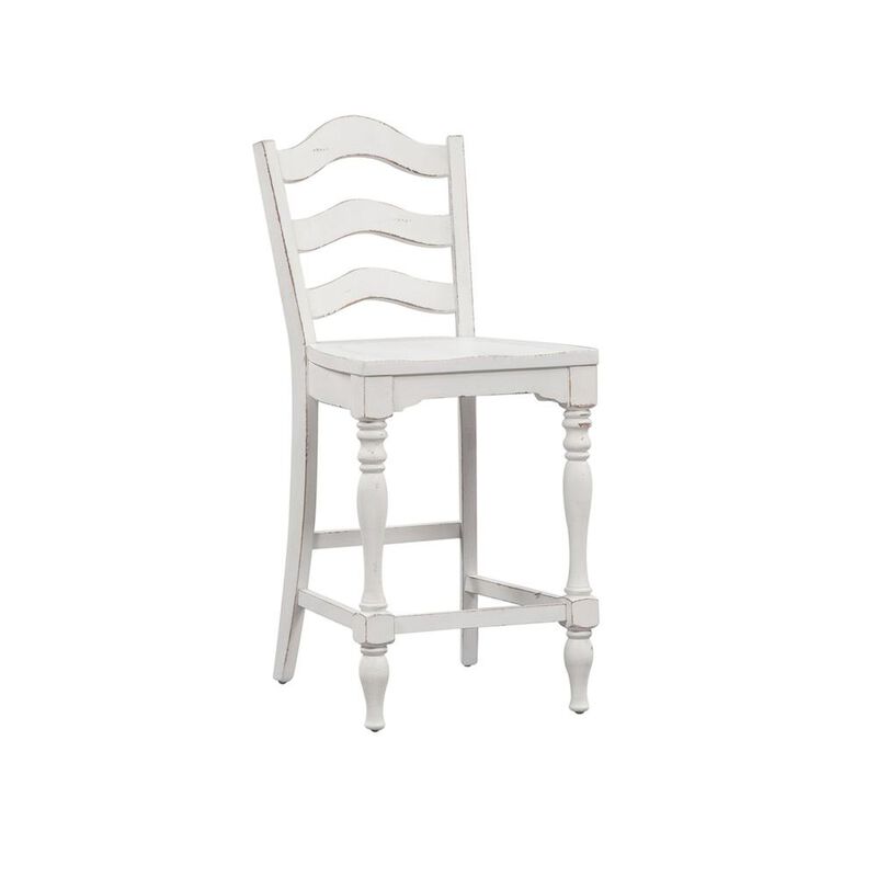 Liberty Furniture Magnolia Manor Ladder Back Counter Chair (RTA) in Antique White image number 0