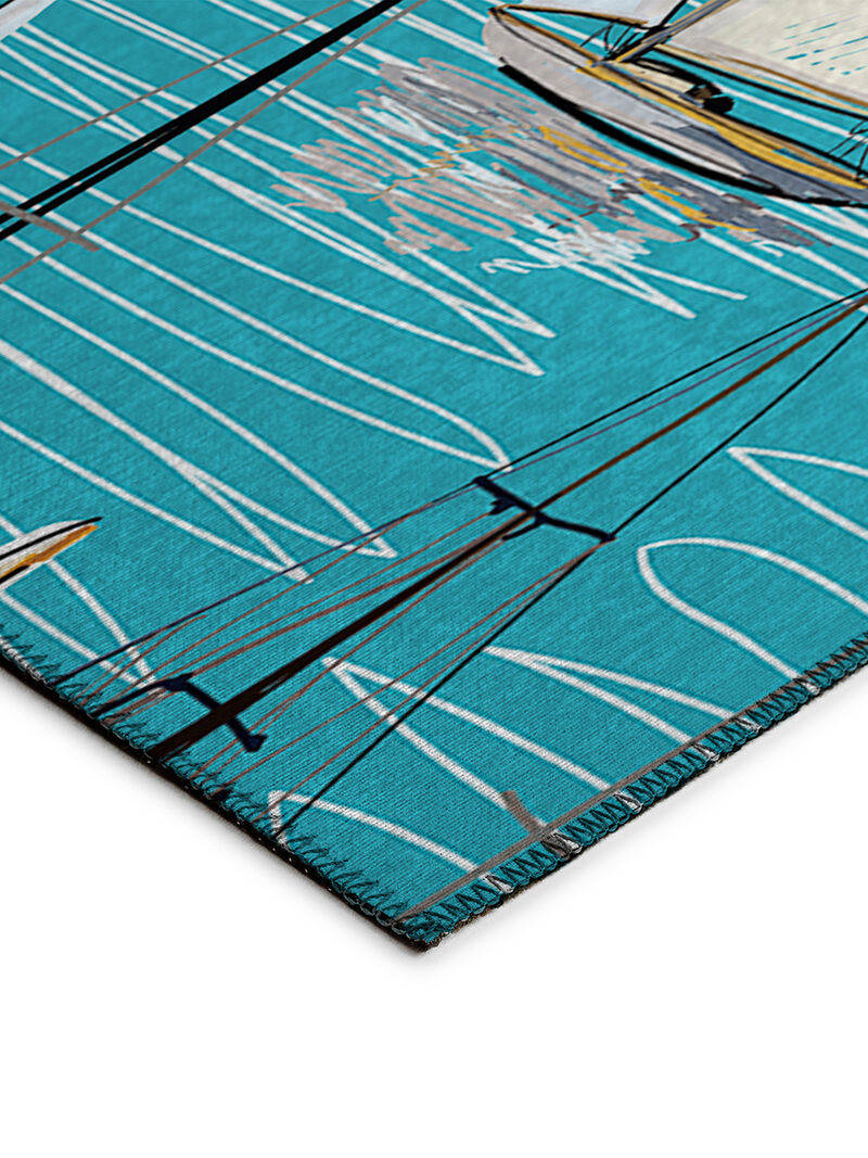 Harbor HA8 Teal 5' x 7'6" Rug
