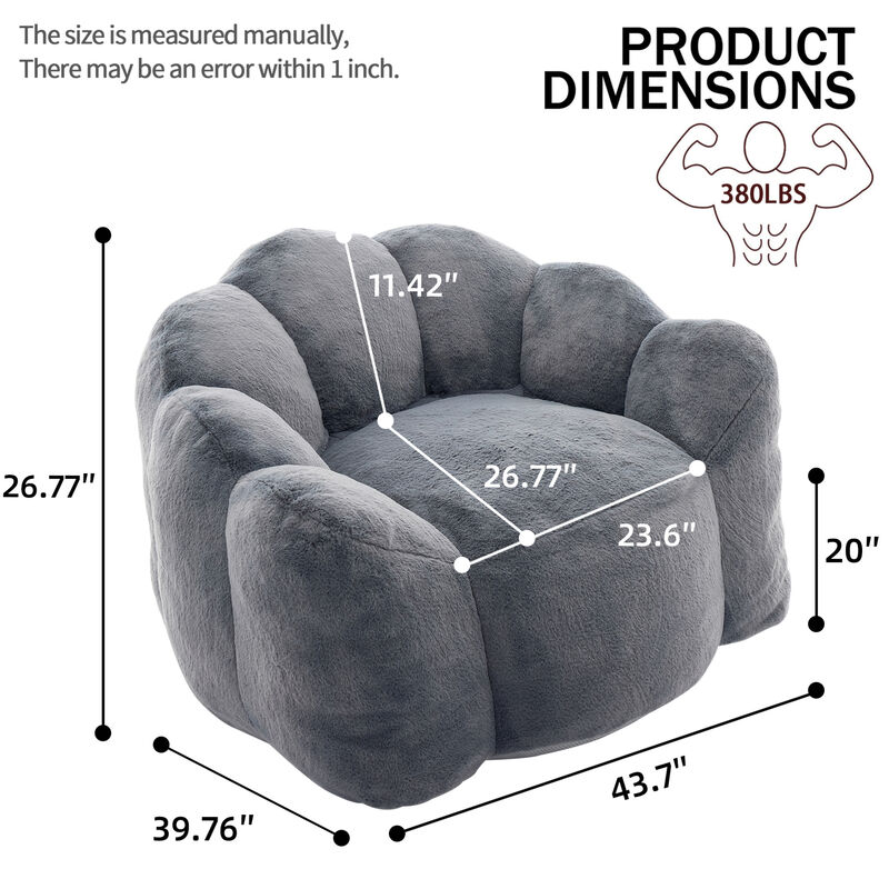GOODSILO Ergonomic Memory Foam Bean Bag Sofa Chair with Pull Ring for Easy Mobility and Relaxation image number 2