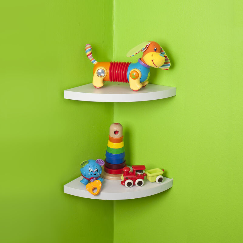 Laminate Corner Radial Shelves (Set of 2)