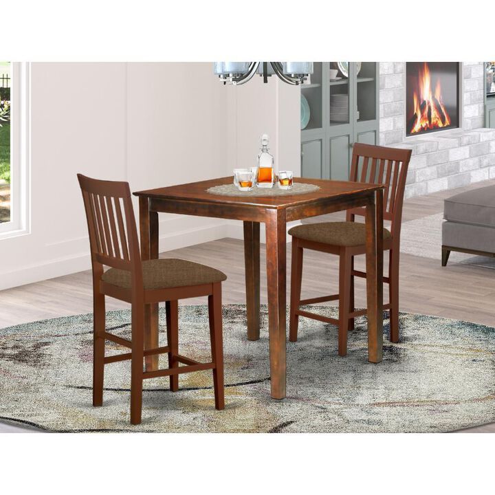3 Pc Counter height Table-Square gathering Table and 2 Stools