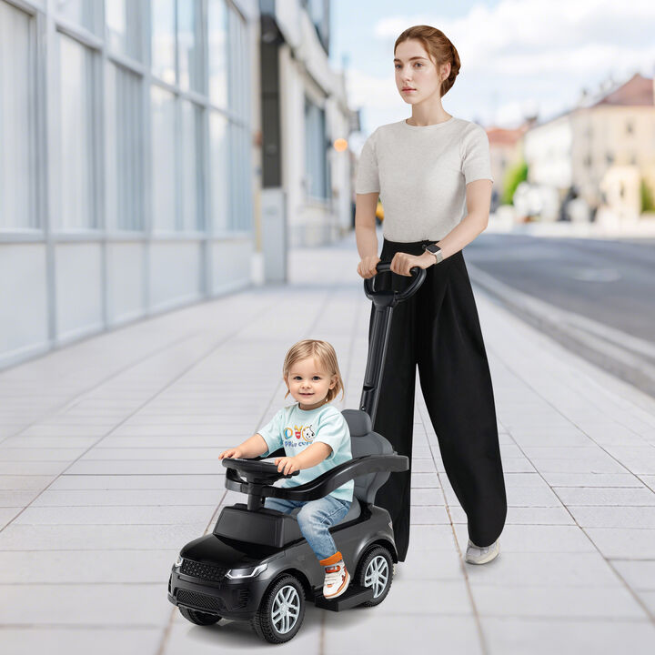 3 in 1 Baby Push Car with Safety Guardrail and Handle for Toddler Indoor Play