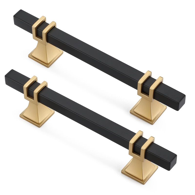 Lepatape 10 Pack 4 Inch Black and Gold Cabinet Pulls Black and Gold Cabinet Handles Kitchen Cabinet Pulls Dresser Drawer Pulls K