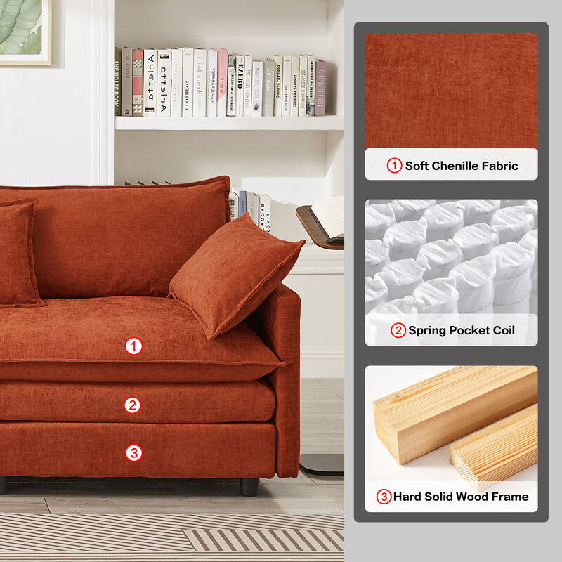 Vulwab 105" Modular Sectional Couch image number 3