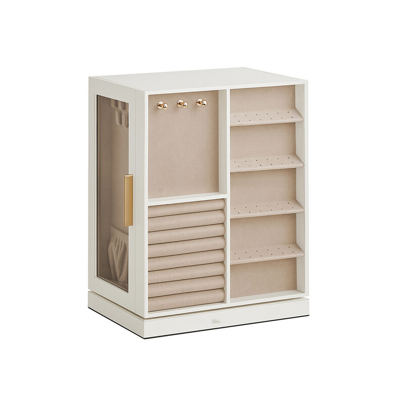 360&deg; Rotating Jewelry Box with Multi-Layer Storage and Elegant Design