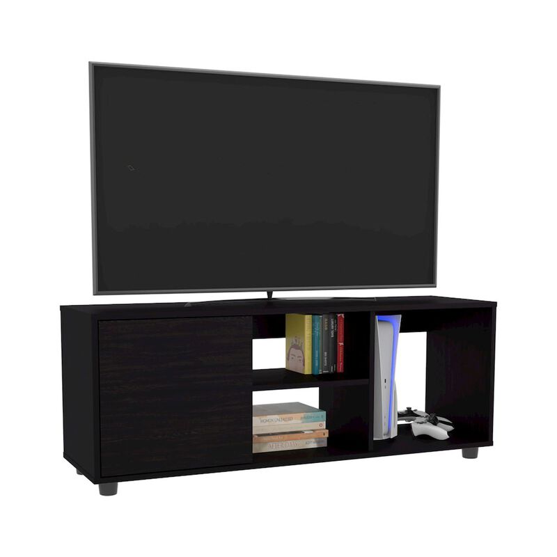Penndel Tv Stand, 1 Door, 4 Shelves, 55" TV Capacity, White