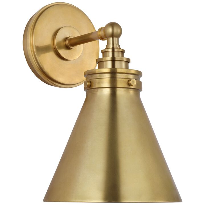 Parkington Small Single Wall Light in Antique-Burnished Brass