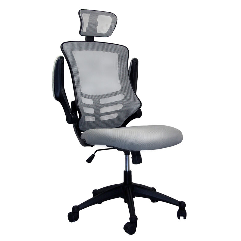 Streamdale Mesh Executive Chair with Headrest, Silver Grey