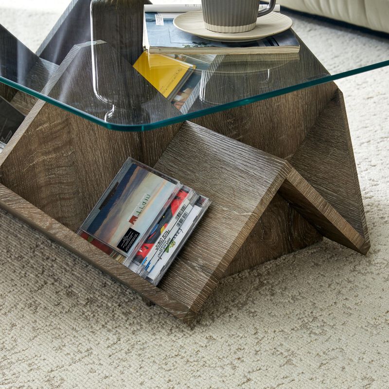 Molcul Tempered Glass & MDF Coffee Table image number 5