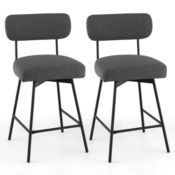 2-Piece Set Modern Upholstered Bar Stools with Back and Footrest &ndash; Perfect for Home Bar