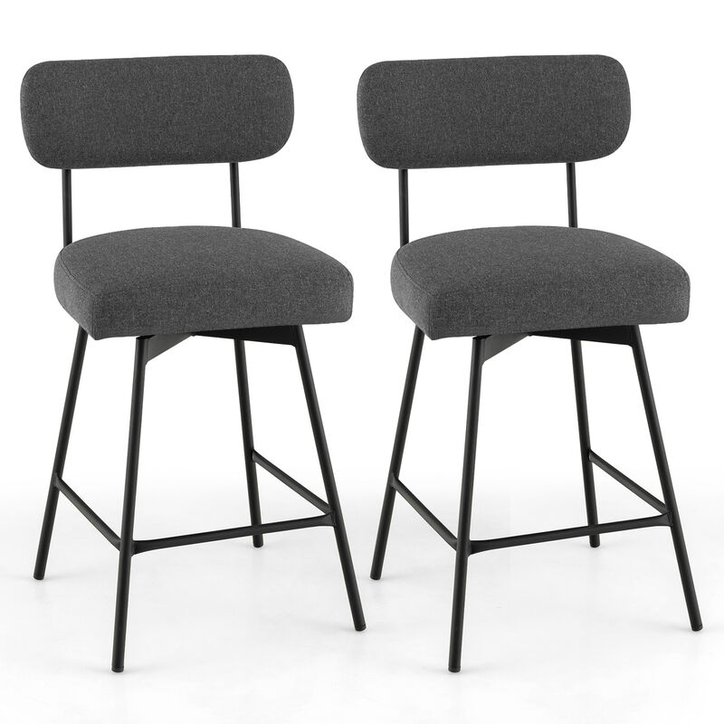 2-Piece Set Modern Upholstered Bar Stools with Back and Footrest &ndash; Perfect for Home Bar