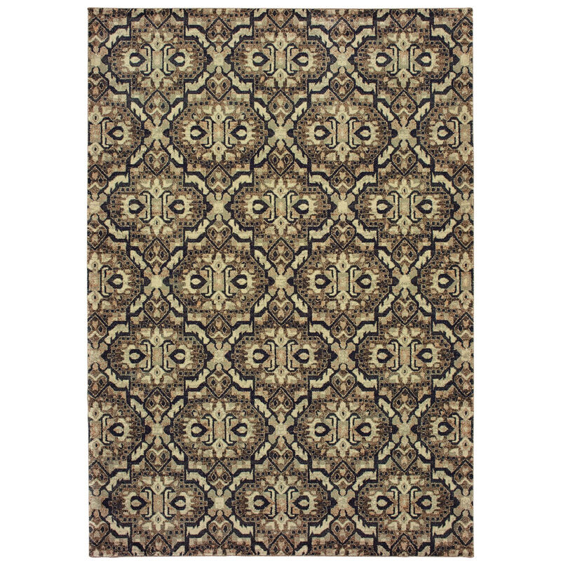 HomeRoots Geometric Distressed Area Rug image number 0