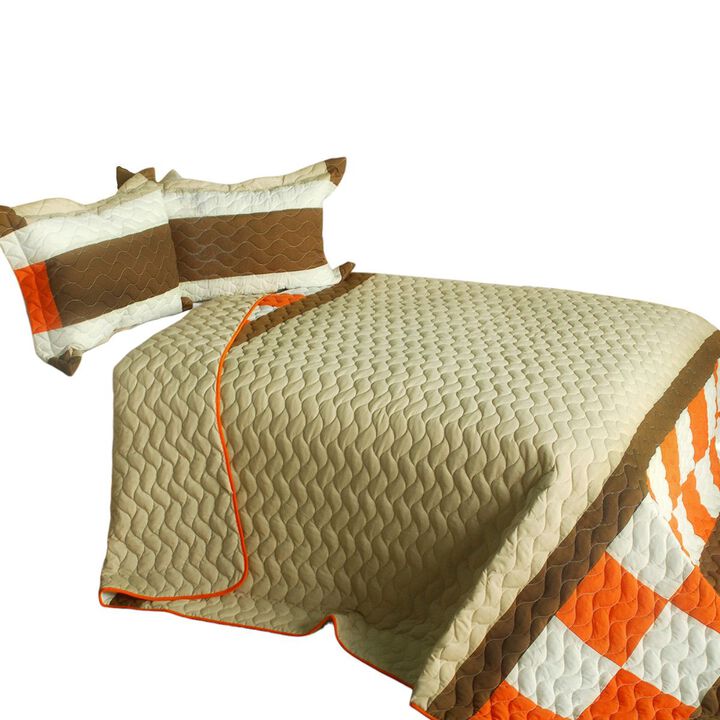 Frenzied Night Patchwork Quilt Set 3 Piece Queen Quilted Soft Bed Cover Set