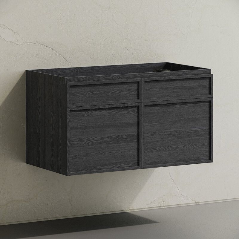 St. Tropez 36" Wall-Mounted Bathroom Vanity Cabinet without Top in Black Oak image number 2