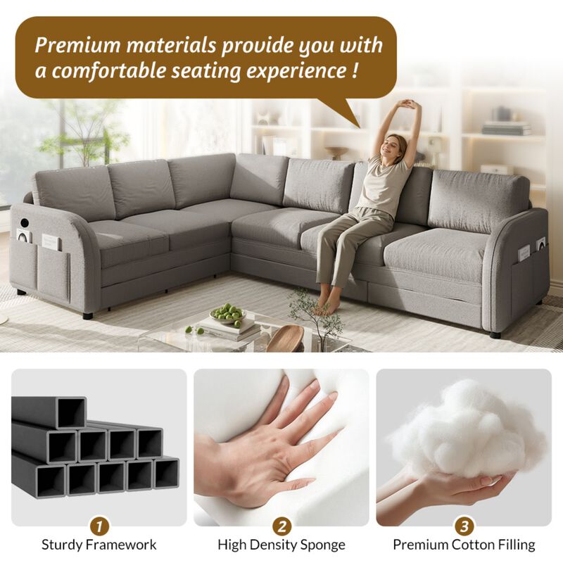 Fumris U Shaped Modular Sectional Sofa image number 4