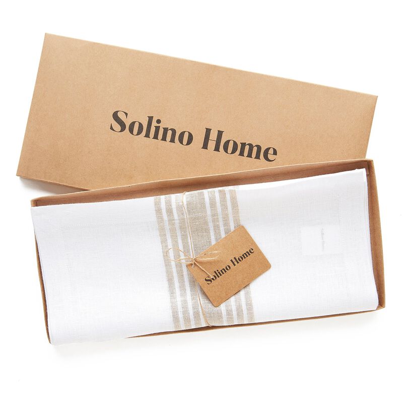 Solino Home Farmhouse 100% Linen Table Runner &ndash; Handcrafted, Machine Washable, Perfect for Holiday and Everyday Dining