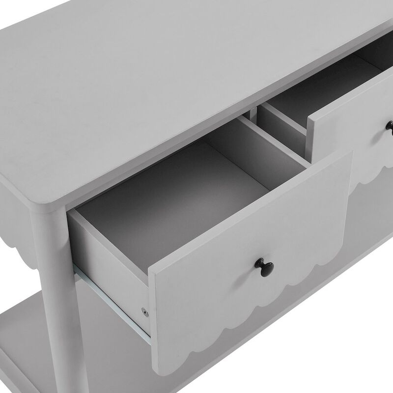 Emmeline 3-Drawer Scalloped Console Table image number 5