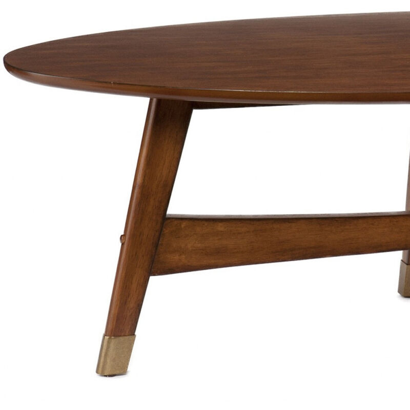 Hivvago 52 Inch Brown Solid Wood With Iron Coffee Table