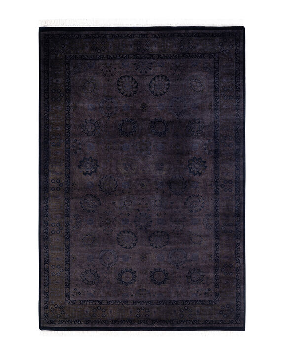 Fine Vibrance, One-of-a-Kind Hand-Knotted Area Rug  - Black, 4' 4" x 6' 3"